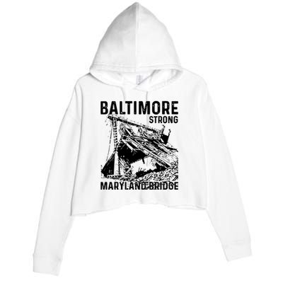 Limited Baltimore Strong Maryland Bridge Vintage Crop Fleece Hoodie