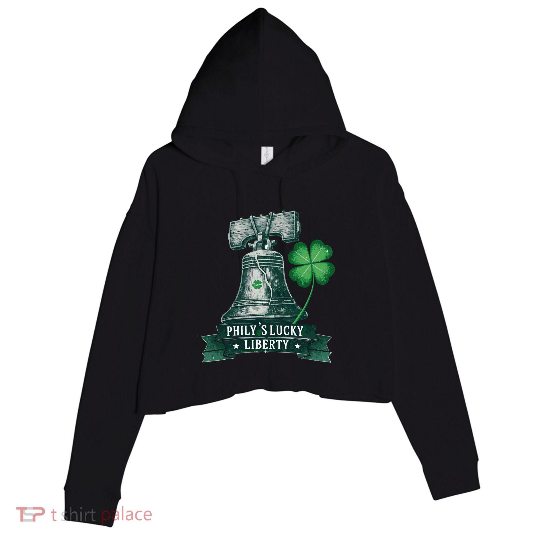 Liberty Bell Shamrock – Philadelphia Irish Pride Funny Gift Crop Fleece Hoodie