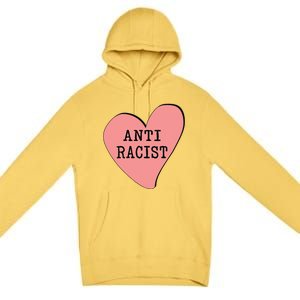 Love Blm Support Racial Equality Protest Heart Anti Racist Premium Pullover Hoodie