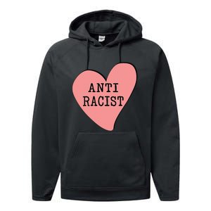 Love Blm Support Racial Equality Protest Heart Anti Racist Performance Fleece Hoodie