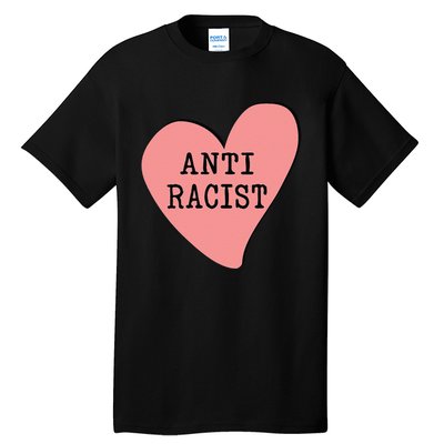 Love Blm Support Racial Equality Protest Heart Anti Racist Tall T-Shirt