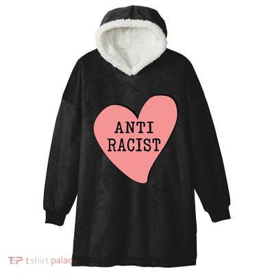 Love Blm Support Racial Equality Protest Heart Anti Racist Hooded Wearable Blanket