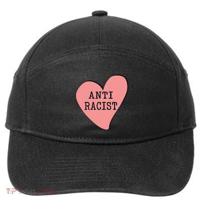 Love Blm Support Racial Equality Protest Heart Anti Racist 7-Panel Snapback Hat
