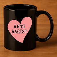 Love Blm Support Racial Equality Protest Heart Anti Racist 11oz C Handle Ceramic Mug
