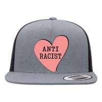 Love Blm Support Racial Equality Protest Heart Anti Racist Flat Bill Trucker Hat