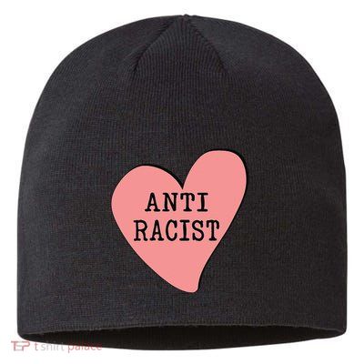 Love Blm Support Racial Equality Protest Heart Anti Racist Sustainable Beanie