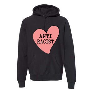 Love Blm Support Racial Equality Protest Heart Anti Racist Premium Hoodie