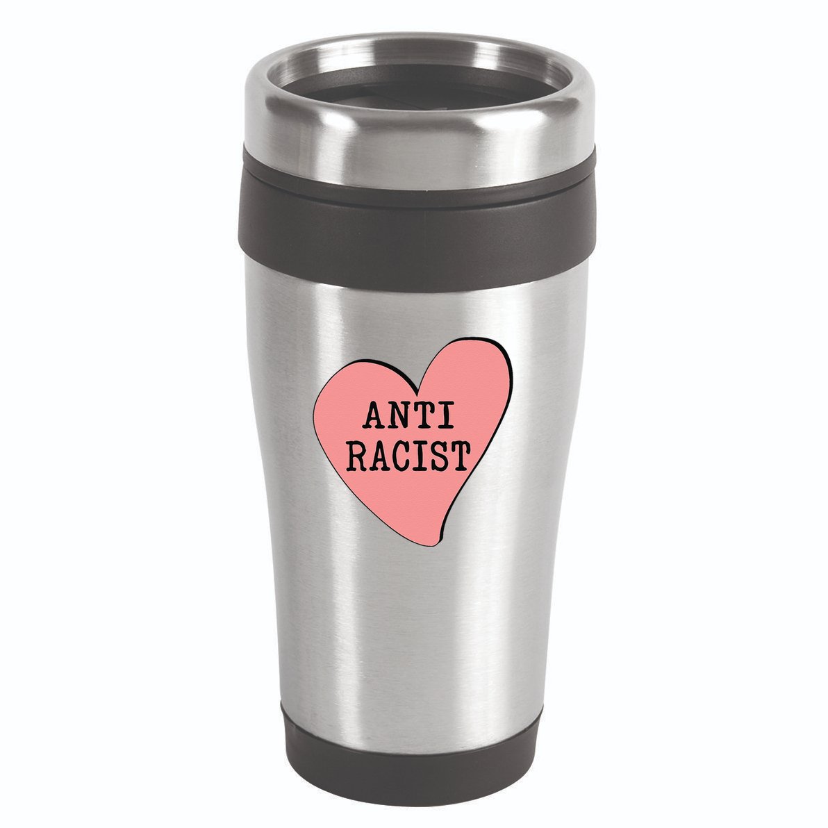 Love Blm Support Racial Equality Protest Heart Anti Racist 16oz Travel Tumbler