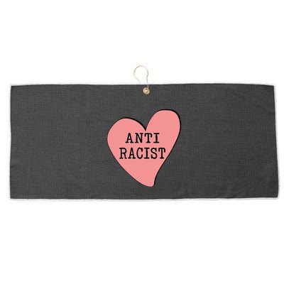 Love Blm Support Racial Equality Protest Heart Anti Racist Large Microfiber Waffle Golf Towel