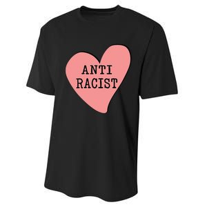 Love Blm Support Racial Equality Protest Heart Anti Racist Performance Sprint T-Shirt