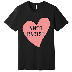 Love Blm Support Racial Equality Protest Heart Anti Racist Premium T-Shirt