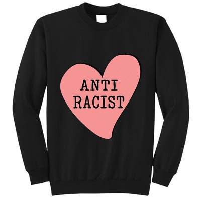 Love Blm Support Racial Equality Protest Heart Anti Racist Tall Sweatshirt
