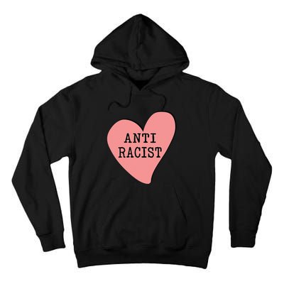 Love Blm Support Racial Equality Protest Heart Anti Racist Tall Hoodie