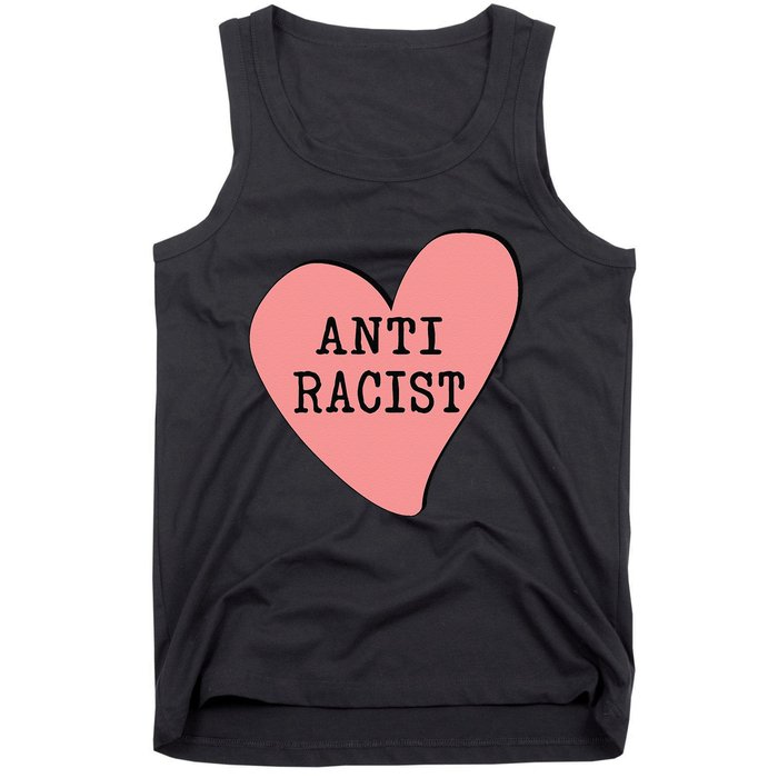 Love Blm Support Racial Equality Protest Heart Anti Racist Tank Top