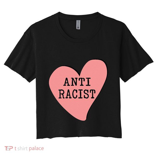 Love Blm Support Racial Equality Protest Heart Anti Racist Crop Top