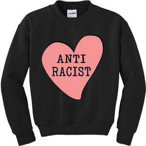 Love Blm Support Racial Equality Protest Heart Anti Racist Kids Sweatshirt