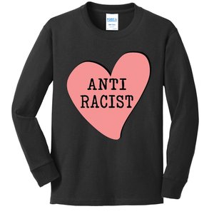 Love Blm Support Racial Equality Protest Heart Anti Racist Kids Long Sleeve Shirt