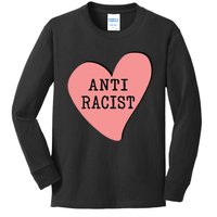 Love Blm Support Racial Equality Protest Heart Anti Racist Kids Long Sleeve Shirt