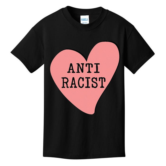 Love Blm Support Racial Equality Protest Heart Anti Racist Kids T-Shirt