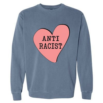 Love Blm Support Racial Equality Protest Heart Anti Racist Garment-Dyed Sweatshirt