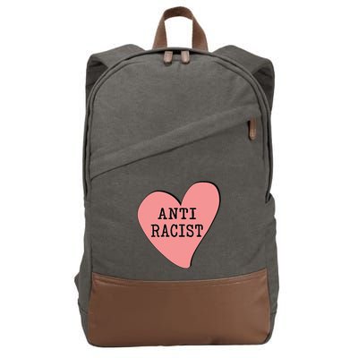 Love Blm Support Racial Equality Protest Heart Anti Racist Cotton Canvas Backpack