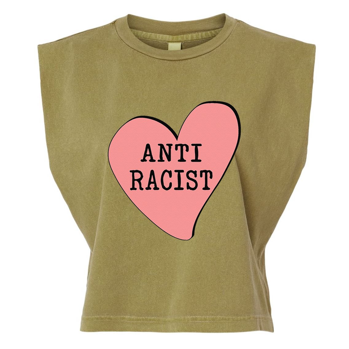 Love Blm Support Racial Equality Protest Heart Anti Racist Garment-Dyed Women's Muscle Tee