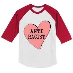 Love Blm Support Racial Equality Protest Heart Anti Racist Kids Colorblock Raglan Jersey