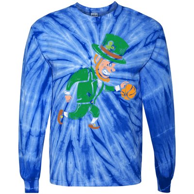 Leprechaun Basketball St Patricks Day Sport Gift Tie-Dye Long Sleeve Shirt