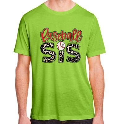 Leopard Baseball Sis Vintage Sport Lover Sister Mothers Day Adult ChromaSoft Performance T-Shirt