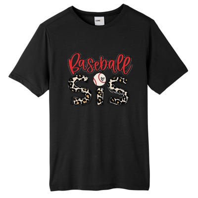 Leopard Baseball Sis Vintage Sport Lover Sister Mothers Day Tall Fusion ChromaSoft Performance T-Shirt