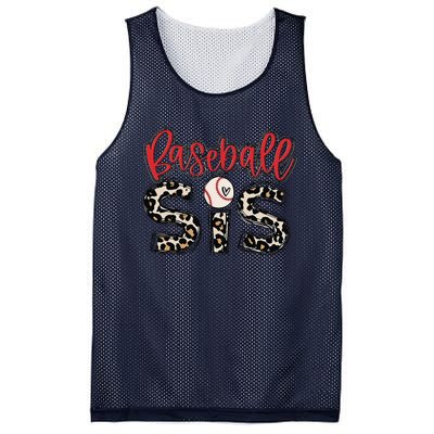 Leopard Baseball Sis Vintage Sport Lover Sister Mothers Day Mesh Reversible Basketball Jersey Tank