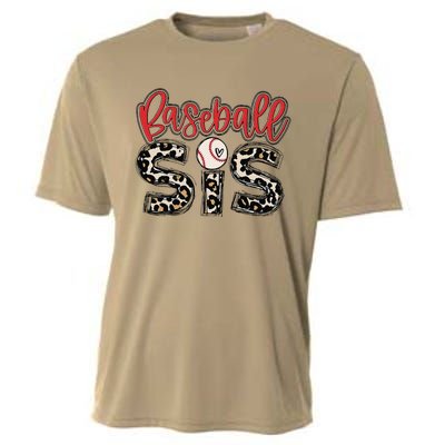 Leopard Baseball Sis Vintage Sport Lover Sister Mothers Day Cooling Performance Crew T-Shirt