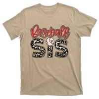 Leopard Baseball Sis Vintage Sport Lover Sister Mothers Day T-Shirt