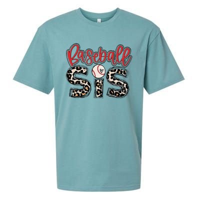 Leopard Baseball Sis Vintage Sport Lover Sister Mothers Day Sueded Cloud Jersey T-Shirt