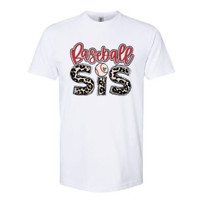 Leopard Baseball Sis Vintage Sport Lover Sister Mothers Day Softstyle CVC T-Shirt