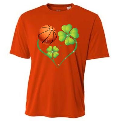 Love Basketball Shamrock Clover Saint Patrick's Day Gift Cooling Performance Crew T-Shirt