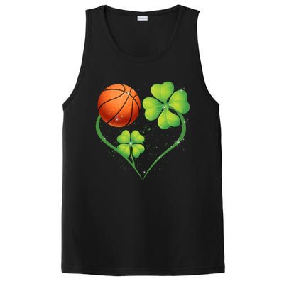 Love Basketball Shamrock Clover Saint Patrick's Day Gift PosiCharge Competitor Tank