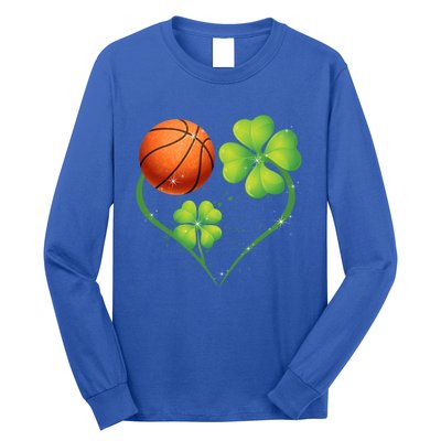 Love Basketball Shamrock Clover Saint Patrick's Day Gift Long Sleeve Shirt