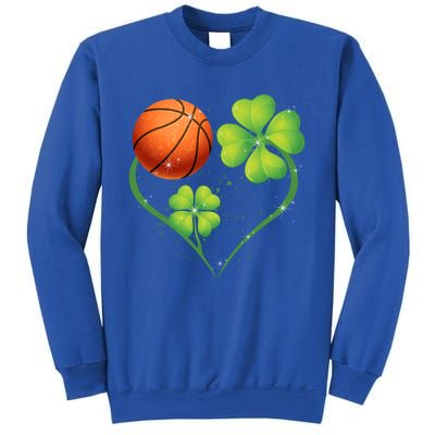 Love Basketball Shamrock Clover Saint Patrick's Day Gift Sweatshirt