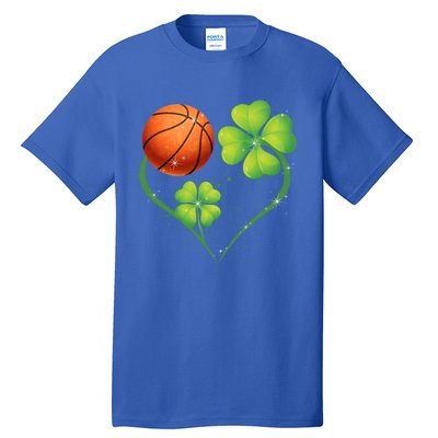 Love Basketball Shamrock Clover Saint Patrick's Day Gift Tall T-Shirt