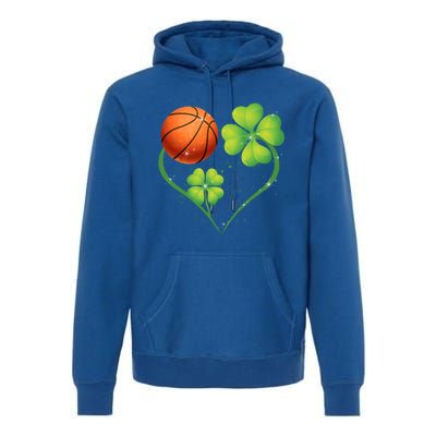 Love Basketball Shamrock Clover Saint Patrick's Day Gift Premium Hoodie