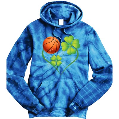 Love Basketball Shamrock Clover Saint Patrick's Day Gift Tie Dye Hoodie