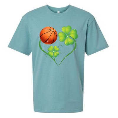 Love Basketball Shamrock Clover Saint Patrick's Day Gift Sueded Cloud Jersey T-Shirt