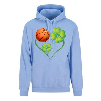 Love Basketball Shamrock Clover Saint Patrick's Day Gift Unisex Surf Hoodie