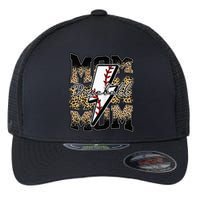 Leopard Baseball Softball Lightning Mom Retro Mother's Day Flexfit Unipanel Trucker Cap