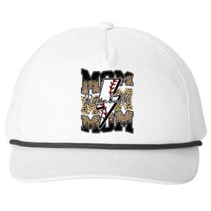 Leopard Baseball Softball Lightning Mom Retro Mother's Day Snapback Five-Panel Rope Hat