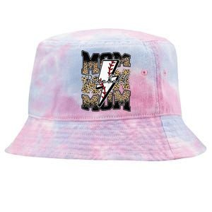 Leopard Baseball Softball Lightning Mom Retro Mother's Day Tie-Dyed Bucket Hat