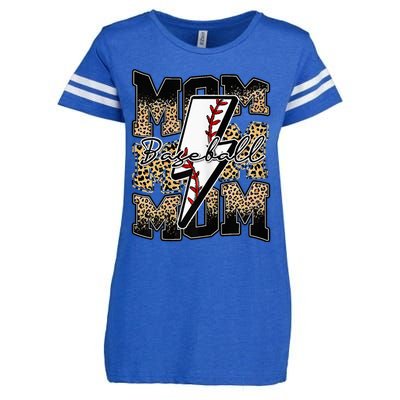 Leopard Baseball Softball Lightning Mom Retro Mother's Day Enza Ladies Jersey Football T-Shirt