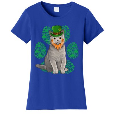 Leprechaun British Shorthair St Patricks Day Shamrock Paw Great Gift Women's T-Shirt