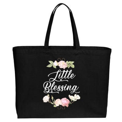 Little Blessing Son Daughter Newborn Family Gift Cotton Canvas Jumbo Tote